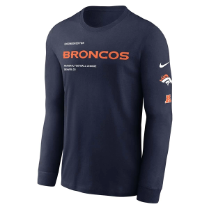 Denver Broncos Nike Legend Wordmark Long Sleeve T-Shirt XLarge Navy