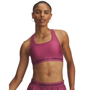 Women's Under Armour Crossback Mid Sports Bra XSmall Fuchsia Dusk / Dark Maroon
