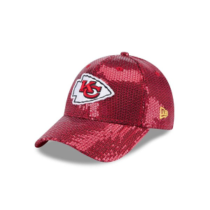 Women's Kansas City Chiefs New Era Sequin 9Forty Adjustable Hat One Size Red
