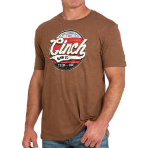Men's Cinch Tried and Cicular Logo T-Shirt XLarge Brown