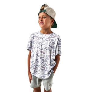 Boys' Burlebo Go To T-Shirt Small White Camo
