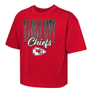 Kids' Girls' Kansas City Chiefs Genuine Stuff Big City Boxy T-Shirt Large Red