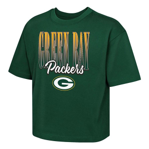 Kids' Girls' Green Bay Packers Genuine Stuff Big City Boxy T-Shirt Medium Fir