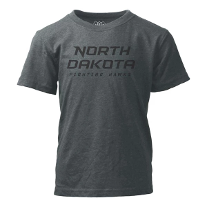 North Dakota Fighting Hawks Wes and Willy Blackout Kids' T-Shirt Large Castlerock