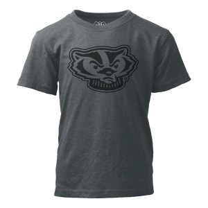 Wisconsin Badgers Wes and Willy Blackout Kids' T-Shirt Small Castlerock