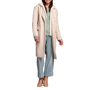 Women's Tribal Fooler Hoodie Trench Overcoat XLarge Oatmeal