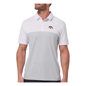 Iowa Hawkeyes TravisMathew Drop Back Polo Large White/Heather Grey