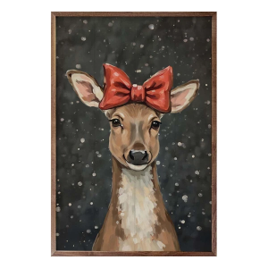 Kendrick Home Reindeer With A Red Bow Print