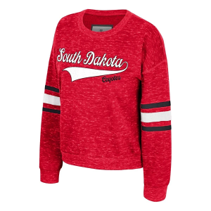 South Dakota Coyotes Colosseum Women's Crew 2XLarge Red