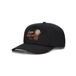 Simms Double Haul Black Royal Wulff Fly Fishing Snapback Hat One Size Black