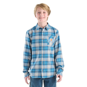 Boys' Carhartt Button Front Long Sleeve Flannel Medium Deep Water