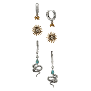 The Jewelry Group Lainey Wilson Snake & Flower Trio Earrings Turquoise