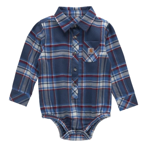 Carhartt Flannel Long Sleeve Onesie 24 mo. Dark Denim