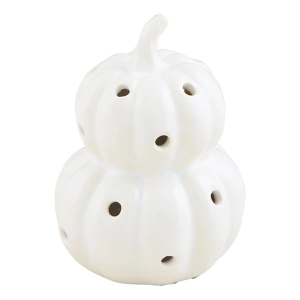 Mud Pie White Pumpkin Light-Up Sitter