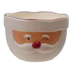 Creative Co-Op Stoneware Santa Head Shaped Mixing Bowl