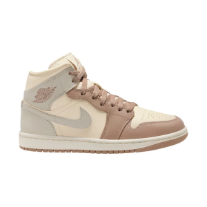 Women's Air Jordan 1 Mid Sneakers 6.5 Regular Pale Ivory/Lt Orewood Brn-Hemp-Sail