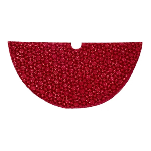 Kurt S. Adler 72" Burgundy Sequin With Meal Cord Tree Skirt