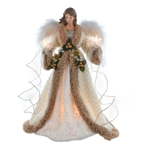 Kurt S. Adler 16" UL 10-Light Sage Casual Angel Treetop