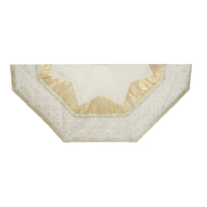 Kurt S. Adler 52" Ivory With Quilted Border Tree Skirt