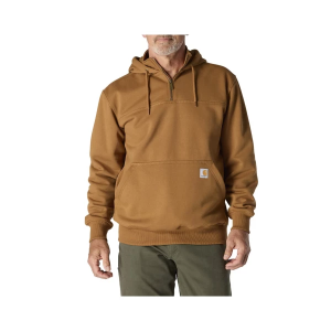 Men's Carhartt Rain Defender Loose Fit Heavyweight Work 1/4 Zip Pullover Large Carhartt Brown