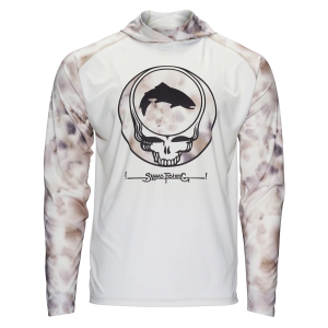 Men's Simms Grateful Dead Steal Your Face Solar Tech Fly Fishing Hoodie 3XLarge Cloud