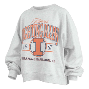 Illinois Fighting Illini Pressbox Women's Crew Medium Oatmeal