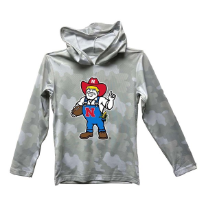 Nebraska Cornhuskers Wes and Willy Kids Hoodie Large White