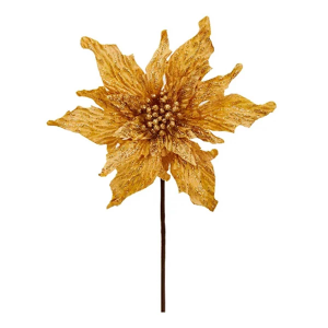 Kurt S. Adler Gold Velvet Poinsettia Pick