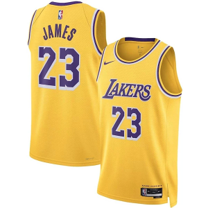 Los Angeles Lakers LeBron James #23 Nike Swingman Jersey XLarge Yellow