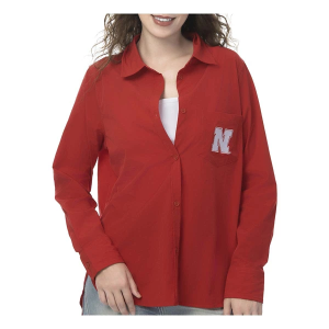 Nebraska Cornhuskers ZooZatZ Women's Victory Button Up Medium Red