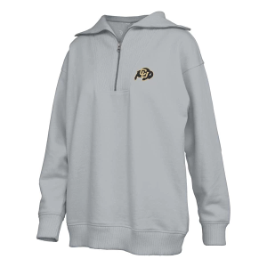 Colorado Buffaloes Pressbox Women's Thelma 1/4 Zip 2XLarge Grey Heather