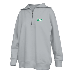 North Dakota Fighting Hawks Pressbox Women's Thelma 1/4 Zip Large Grey Heather