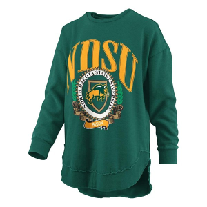 North Dakota State Bison Pressbox Women's Crew Large Green