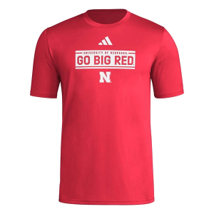 Nebraska Cornhuskers adidas Pregame Slogan T-Shirt Large Red