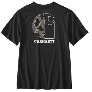Men's Carhartt Relaxed Fit Lightweight Pocket Camo Graphic T-Shirt Small Black