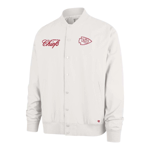 Kansas City Chiefs 47 Brand Euro Step Mid Athletic Jacket Medium Sand