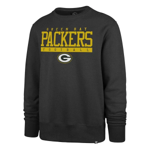 Green Bay Packers 47 Brand 2025 Sideline Block Crewneck Large Charcoal