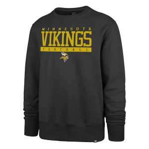 Minnesota Vikings 47 Brand 2025 Sideline Block Crewneck XLarge Charcoal