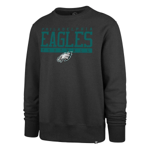 Philadelphia Eagles 47 Brand 2025 Sideline Block Crewneck Small Charcoal