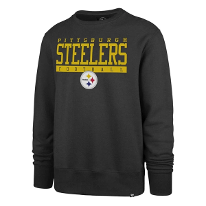 Pittsburgh Steelers 47 Brand 2025 Sideline Block Crewneck Small Charcoal