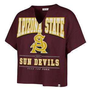 Arizona State Sun Devils 47 Brand Women's Elation T-Shirt XLarge Maroon