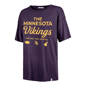 Women's Minnesota Vikings 47 Brand Show Off T-Shirt Large Purple