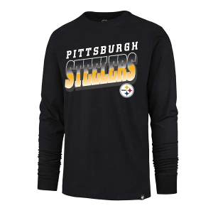 Pittsburgh Steelers 47 Brand Polished Long Sleeve T-Shirt Medium Black