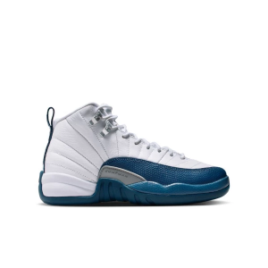 Kids' Air Jordan 12 Retro "French Blue" Sneakers Big 4.5 Regular White/French Blue/Metallic Silver