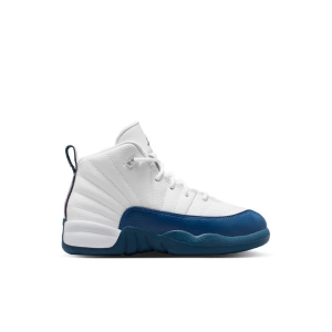 Kids' Air Jordan 12 Retro "French Blue" Sneakers Little 1.5 Regular White/French Blue/Metallic Silver