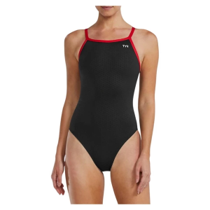 Women's TYR DuraFast Elite DiamondFit Hexa One Piece Swimsuit Competitive 28 Black Red