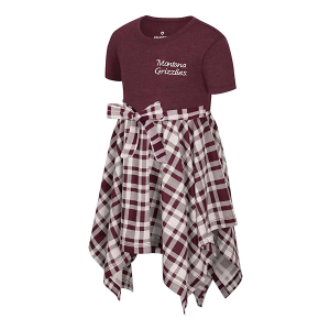 Colosseum Toddler Montana Grizzlies Marceline Plaid Dress