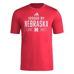 Nebraska Cornhuskers adidas Team Issue Pregame T-Shirt Large Red