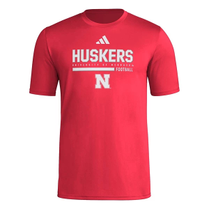 Nebraska Cornhuskers adidas Football Pregame T-Shirt Medium Red