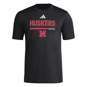 Nebraska Cornhuskers adidas Football Pregame T-Shirt Small Black